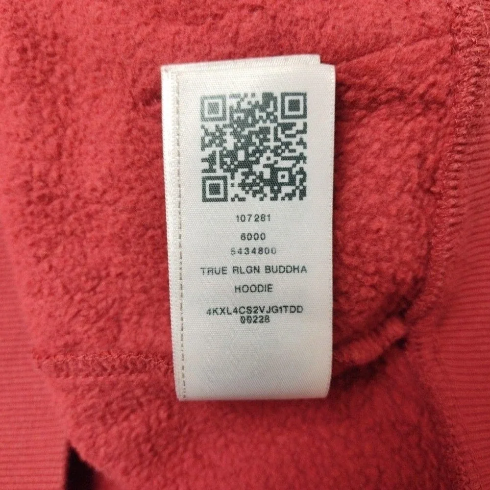 True Religion Hoodie Mens L Red‎ Full Zip Hooded Graphic Fleece Buddha Back